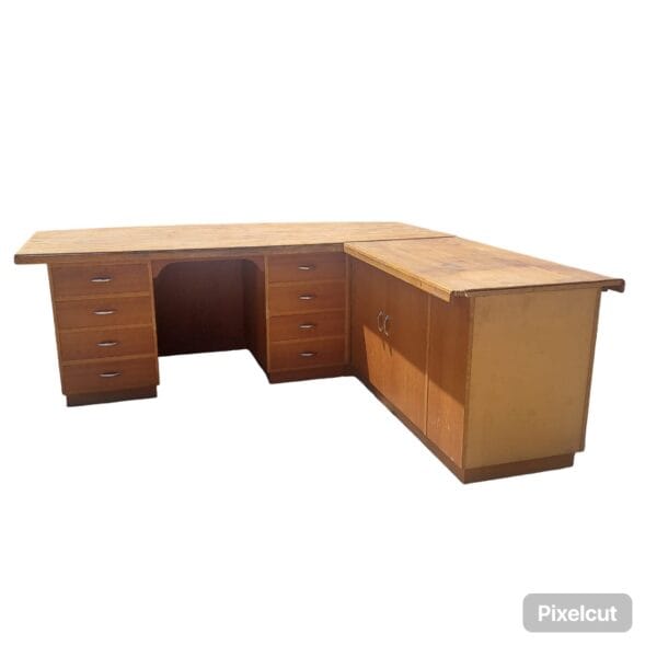 L-SHAPED WOODEN OFFICE DESK